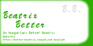 beatrix better business card